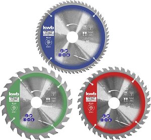 3-częściowy zestaw brzeszczotów do pił tarczowych w plastikowej tacy Tarcza tnąca zestaw kwb  160 x 16 mm 1 szt.