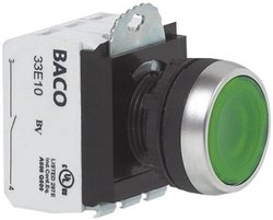 Przycisk BACO L21AH10H, 11 mm, 22,3 mm, IP66, max 600 V, 1 NO, 1 NC