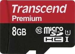 Karta pamięci microSDHC Transcend Premium, 8 GB, Class 10, UHS-I