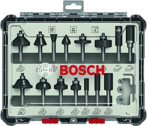 Zestaw frezów, chwyt 1/4 cala, 15 sztuk Bosch Accessories 2607017473