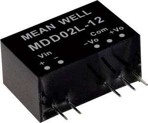 Moduły przetwornicy DC/DC MeanWell serii MDD02 SIP / SIL7 Case Dual Output: Moc 1:1: 2W: Nieregulowana Medical Moduł przetwornicy DC/DC Mean Well MDD02L-09 MDD02L-09, 2 W, 111 mA, 1 szt.