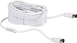 Kabel Anteny, BKL Electronic 0804304 804304, [1x złącze męskie antenowe 75 Ω - 1x złącze żeńskie antenowe 75 Ω], 90 dB, 7.50 m, biały