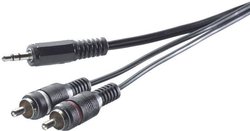 Kabel audio, Cinch  Jack SpeaKa Professional SP-1300900, 2x złącze M cinch na 1x złącze M jack 3,5 mm, 3 m, szary
