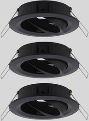 Oprawa wpuszczana LED Wybierz zestaw podstawowy obrotowa okrągła 84 mm 50° maks. 3x10 W matowa czerń Pierścień montażowy do oświetlenia Paulmann EBL Choose 92487 Zestaw 3-elementowy 10 W