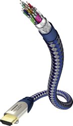 Kabel premium High Speed HDMI® Inakustik z Ethernetem, złącze męskie HDMI na złącze męskie HDMI, czarny  Kabel HDMI Inakustik 42310 0042310, kanał powrotny audio, pozłacane styki, w rękawie, 10.00 m