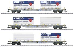 Wagon kontenerowy Märklin 47463 H0 zestaw 3 wagonów kontenerowych firmy SBB