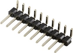 Głowica kołkowa 2,54 mm, kątowa, liczba rzędów: 1 Liczba biegunów w rzędzie: 10 TRU COMPONENTS TC-8596908 Listwa kołkowa, męska, standardowa 1 szt.