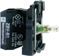 Pomocniczy element stykowy z LED Schneider Electric Harmony ZB5AVB1, 24 V/DC/AC, biały
