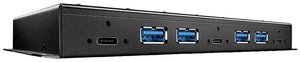 Lindy 43275 Hub interfejsu USB 3.2 Gen 2 (3.1 Gen 2) Typ-A 10000 Mbit/s Czarny Hub USB 3.2 Gen 2 LINDY  7 Portów  czarny