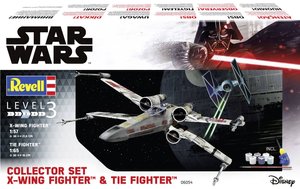 Zestaw Science Fiction do sklejania Revell Collector Set  X-Wing Fighter + TIE Fighter 06054 1:57, 1:65