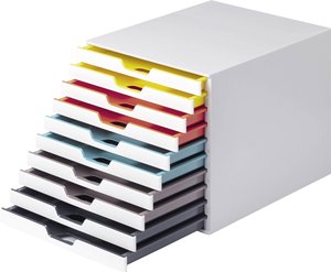 Szafka z szufladami Durable 763027 biały DIN A4, DIN C4, Folio, List Ilość szuflad: 10