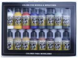 Zestaw kolorów, kolory podstawowe, 16x 17ml Farba tonowa Vallejo 771178 71178, 16 szt.