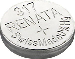 Bateria guzikowa, srebrowo-tlenkowa Renata 317 Bateria guzikowa Renata 317, 1,55 V, 10,5 mAh
