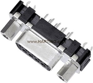 Listwa Pin żeńska do zabudowy z klipsem zatrzaskowym D-SUB 09 66 351 6512 Harting, 1 szt