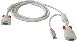 Kabel systemowy Lindy KVM USB 1m do przełączników KVM serii U Przejściówka, adapter KVM LINDY 33530, 1.00 m