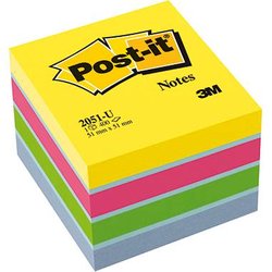 Karteczki samoprzylepne Mini 2051-U 51 x 40 x 51 mm 400 kartek posortowane Bloczek karteczek samoprzylepnych Post-it 2051-U 51 mm x 40 mm  400 ark.