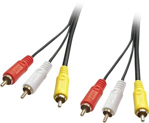 Kabel Cinch kompozytowy LINDY [3x złącze męskie RCA/cinch - 3x złącze męskie RCA/cinch] 1.00 m czarny