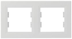 Schneider Electric, rama podwójna pozioma, biała, Asfora, EPH5800221D Schneider Electric   Ramka  Asfora biały (RAL 9003) EPH5800221D