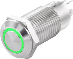 Przycisk TRU COMPONENTS TC-GQ12-CH-10ZE/J/G/12V/S TC-7494676, 12 mm, 36 V/DC, 1 A, 1 szt.