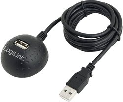 Kabel USB LogiLink, USB 2.0, Złącze żeńskie USB-A, Złącze męskie USB-A, 1.50 m