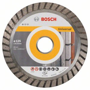 Diamentowa tarcza tnąca Professional for Universal Turbo, 125 x 22,23 x 2 x 10 mm Bosch Accessories 2608602394  Tarcza tnąca diamentowa Średnica 125 mm   1 szt.