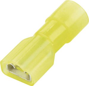 Konektor żeński, izolacja PA, tuleja, 6.3x0.8 mm, 4-6 mm2, żółty