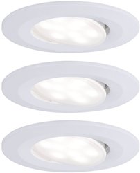 Oprawa wpuszczana LED Calla podstawowy zestaw obrotowy IP65 okrągły 90mm 30° 3x6.5W 3x465lm 230V 4000K matowy biały Lampa łazienkowa LED do wbudowania Paulmann Calla 99931 19.5 W biały (matowy) 465 lm
