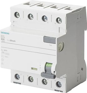 Wyłącznik różnicowoprądowy Siemens 5SV3344-6, 4 styki, 40 A, 0.03 A, 400 V
