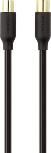 kabel anteny, SAT, Belkin F3Y057BT2M, [1x złącze męskie antenowe 75 Ω - 1x złącze żeńskie antenowe 75 Ω], 78 dB, 2.00 m, styki pozłacane , czarny