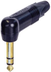 Złącze męskie jack 6,35 mm NP3RX-B Neutrik NP3RX-B złącze męskie kątowe Ilość styków: 3 stereo czarny 1 szt.