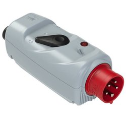 Wtyczka CEE Z WŁĄCZNIKIEM/WYŁĄCZNIKIEM PW 16 a 5-biegunowe 0-1 kontrola pola wirującego Złacze męskie CEE PCE 547155303 16 A 400 V