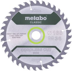 Tarcza tnąca Metabo CORDLESS CUT WOOD CLASSIC 165 x 20 x 1 mm 1 szt.