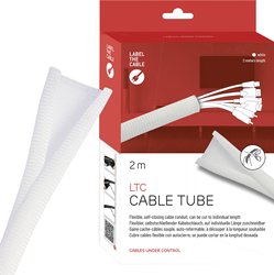 Wąż kablowy z oznaczeniem kabla Samozamykający się Można przyciąć na wymiar Elastyczna i wytrzymała biała rura kablowa LTC o długości 2 m  Wąż kablowy   Label the Cable LTC 5120   biały
