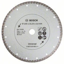 Diamentowa tarcza tnąca Turbo 230 mm do materiałów budowlanych Tarcza diamentowa TS Turbo Bosch, 230 mm