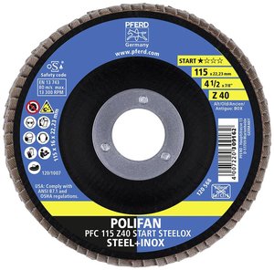Tarcza lamelkowa PFERD PFC 115 Z 40 START STEELOX 69300936 Średnica 115 mm 10 szt.