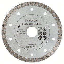 Diamentowa tarcza tnąca Turbo 125 mm do materiałów budowlanych Tarcza diamentowa TS Turbo Bosch, 125 mm