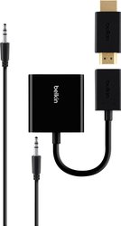 Przejściówka, adapter HDMI, VGA Belkin B2B137-BLK B2B137-BLK, [1x złącze żeńskie HDMI - 1x złącze żeńskie VGA, złącze żeńskie jack 3,5 mm]