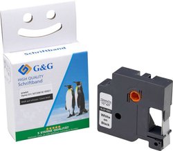 Taśma do nadruku  G&G 15573 zamiennik Zamiennik DYMO 45021, S0720610  Kolor taśmy: czarny Kolor nadruku: biały 12 mm 7 m
