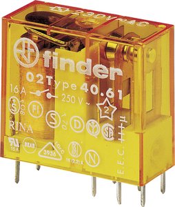 Przekaźnik drukowany Finder 40.61.8.230.4000 40.61.8.230.4000, monostabilny, 1 cewka, 400 V/AC, 16 A, 1 szt.