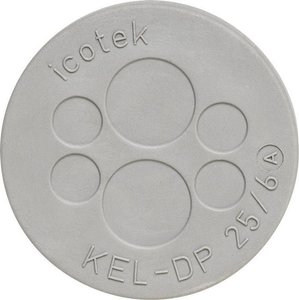 PŁYTA przepustów kablowych KEL. DP Icotek, KEL-DP 25/6, 43531, (Ø) 32 mm, szary, 1 szt.