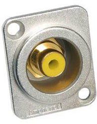 Złącze męskie RCA/Cinch Amphenol ACJD-YEL, złocony, złącze żeńskie z kołnierzem, 1 szt.