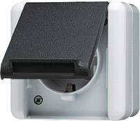 Jung 820W 1-stykowe 16A 250V szare gniazdo stykowe Gniazdo elektryczne Jung 820W szary