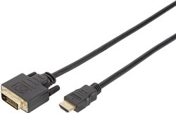 Przejściówka HDMI, DVI Digitus DB-330300-020-S, kompatybilny z HDMI, okrągły, pozłacane styki, podwójne ekranowanie, 2.00 m