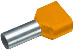 Końcówki do kabli Duo Vogt Verbindungstechnik, 2 x 0,5 mm2 x 8 mm, pomarańczowe, 100 sz