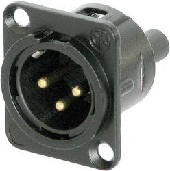 Złącze męskie XLR NC3MD-S-B-1 Neutrik NC3MD-S-B-1 złącze męskie z kołnierzem, wyjście proste Ilość styków: 3 czarny 1 szt.