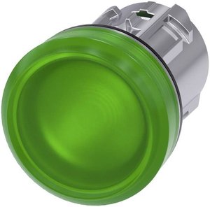 Lampka kontrolna, 22mm, okrągła, metalowa, błyszcząca, zielona, soczewkowa, gładka Siemens 3SU1051-6AA40-0AA0 Kontrolka 1 szt.
