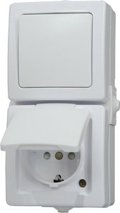 Kombinacja przełącznik/gniazdo NAUTIC biały Przełącznik/Gniazdo Kopp 138502009