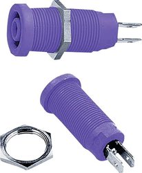 Gniazdo laboratoryjne zabezpieczone Złącze żeńskie do wbudowania pionowego Średnica pinu: 4 mm fioletowy Stäubli XEB-1R 1 szt.