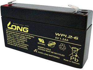 Akumulator ołowiowy Long WP1.2-6 WP1.2-6, AGM, 6 V, 1.2 Ah