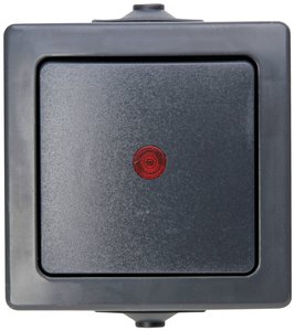 Przełącznik do montażu natynkowego w pomieszczeniu wilgotnym  Kopp Nautic 566615003, antracytowy